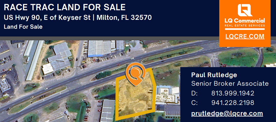 
Race Trac For Sale In Milton Florida, Race Trac Land Sale Milton